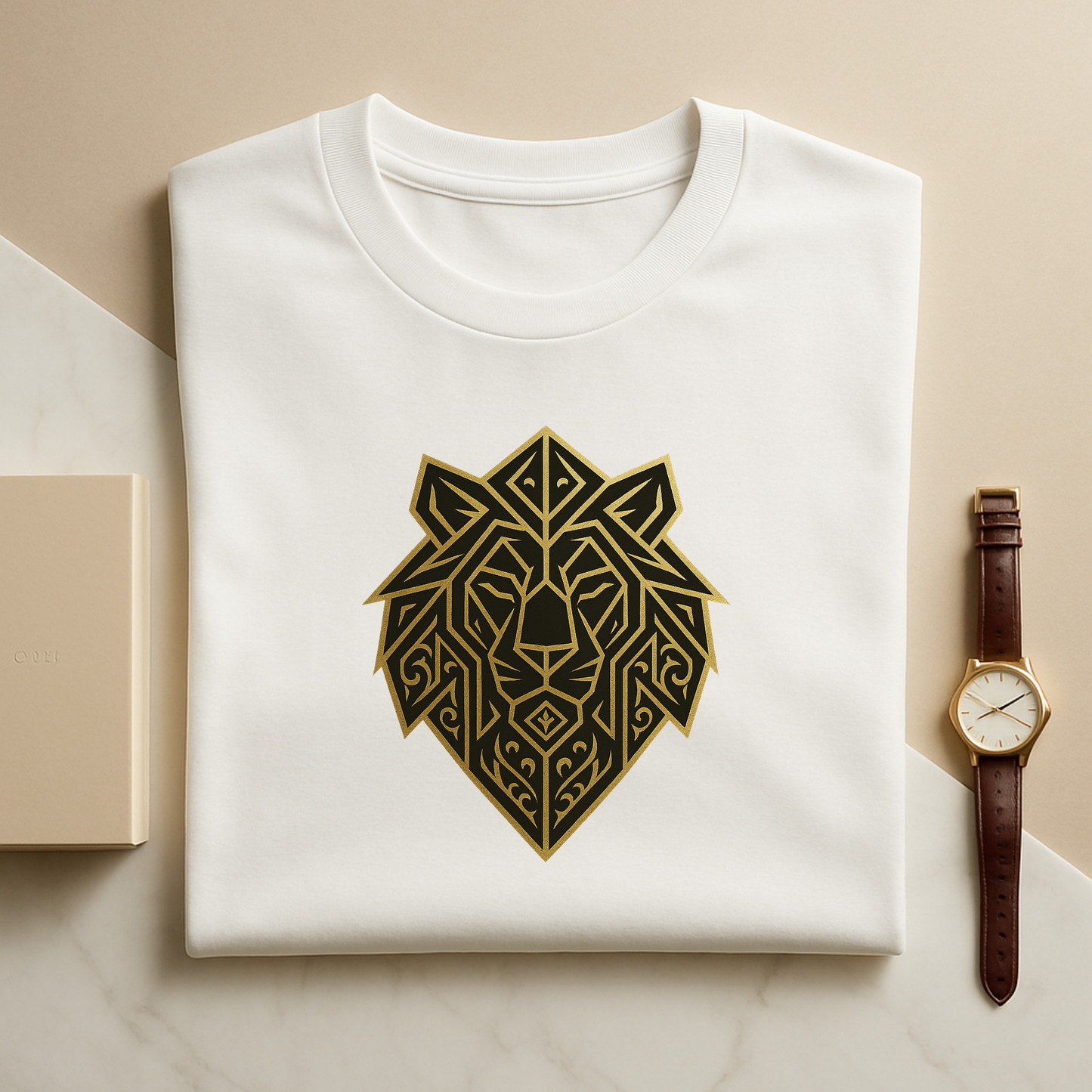 lion with gold foil Oversized Tee