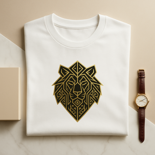 lion with gold foil Oversized Tee