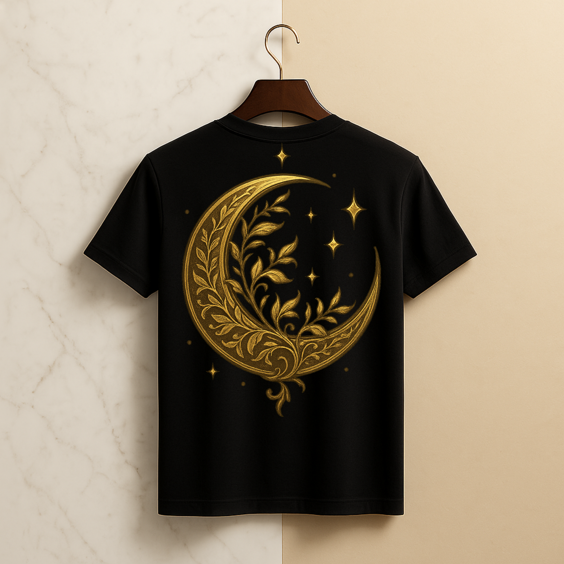 Gold Moon Botanical Oversized Tee