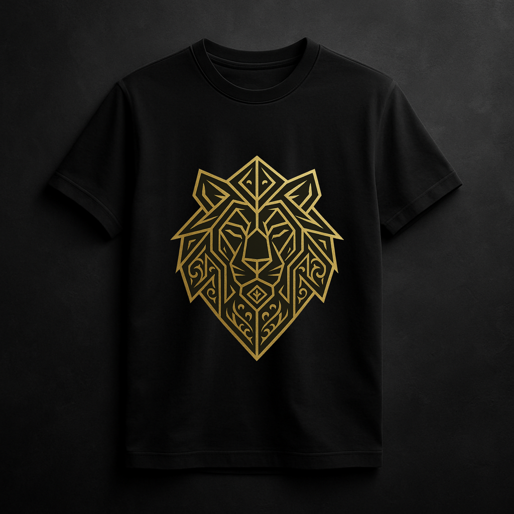 lion with gold foil Oversized Tee