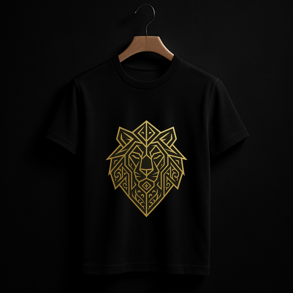 lion with gold foil Oversized Tee