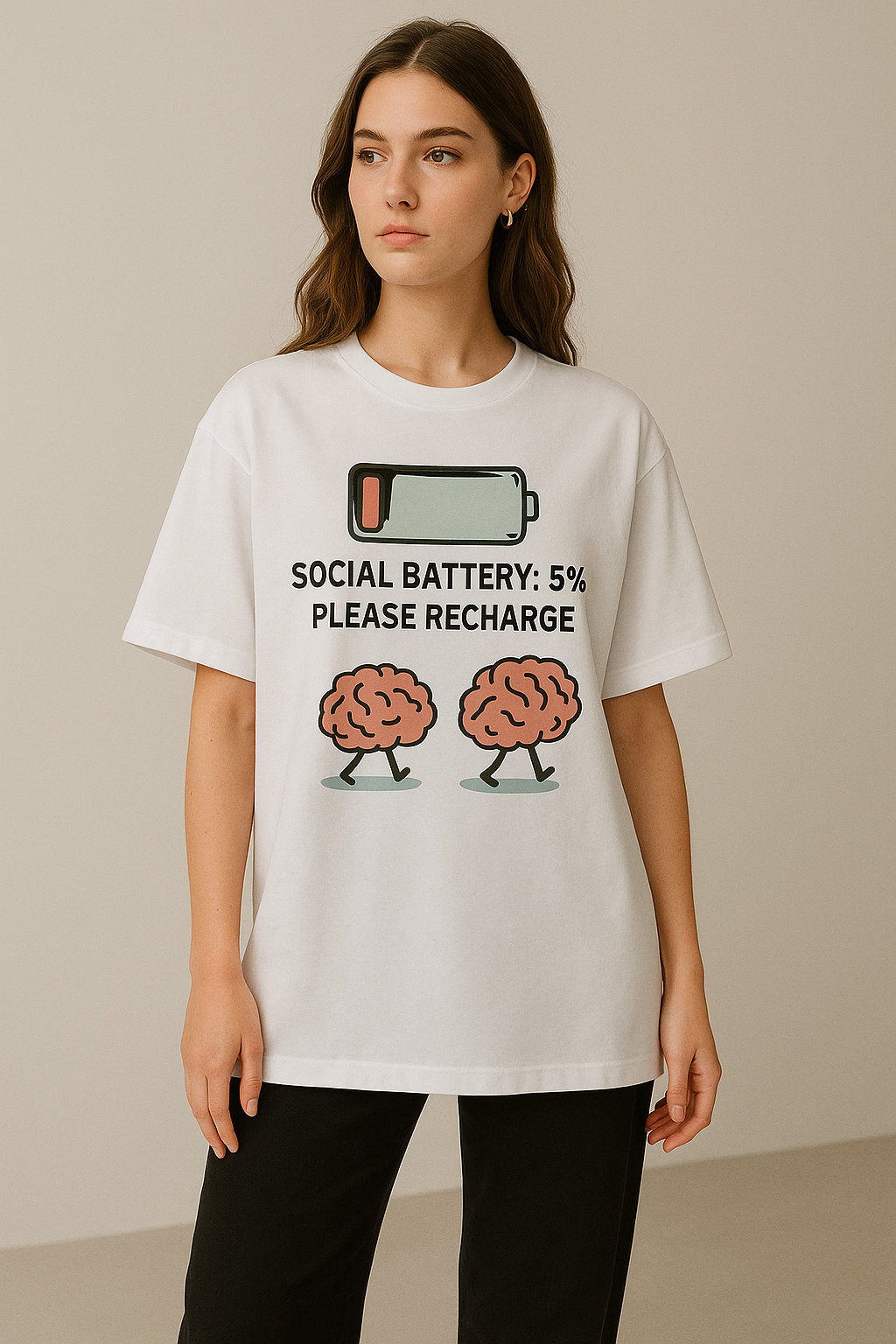 Low Battery Mode Oversized Tee